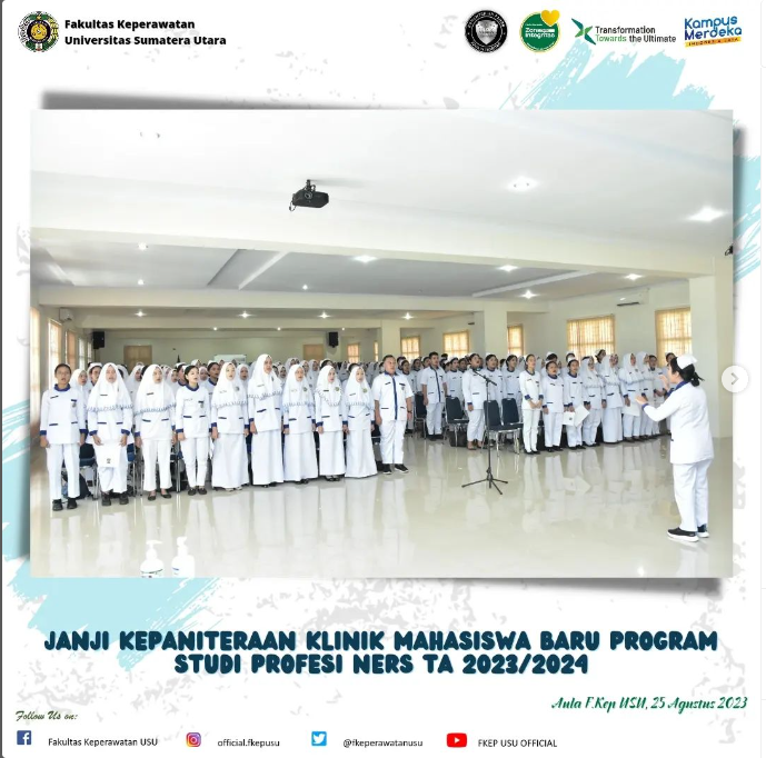 Janji Kepaniteraan Klinik Mahasiswa Baru Program Studi Profesi Ners TA 2023/2024