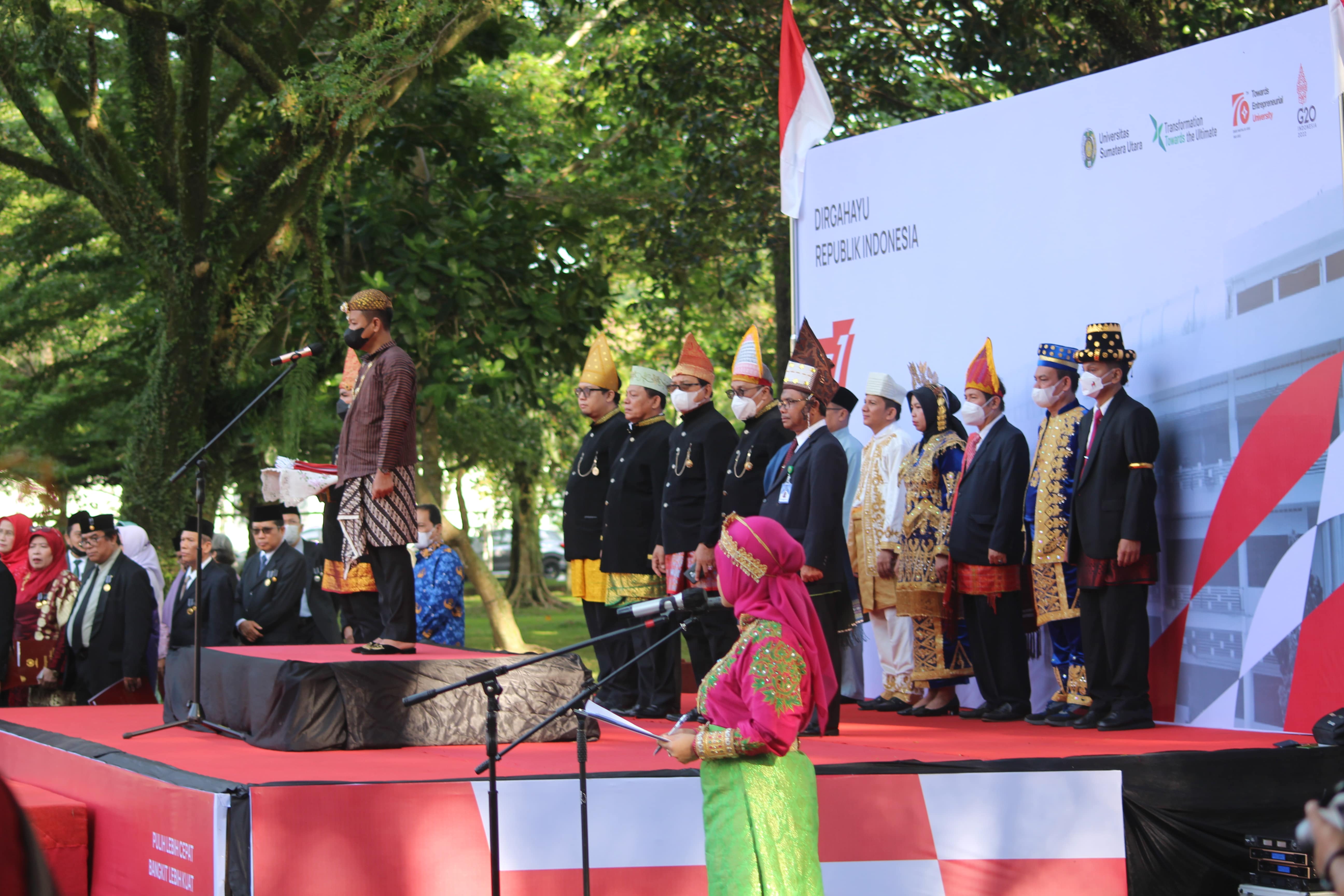 Upacara HUT RI ke-77 Di Lingkungan USU
