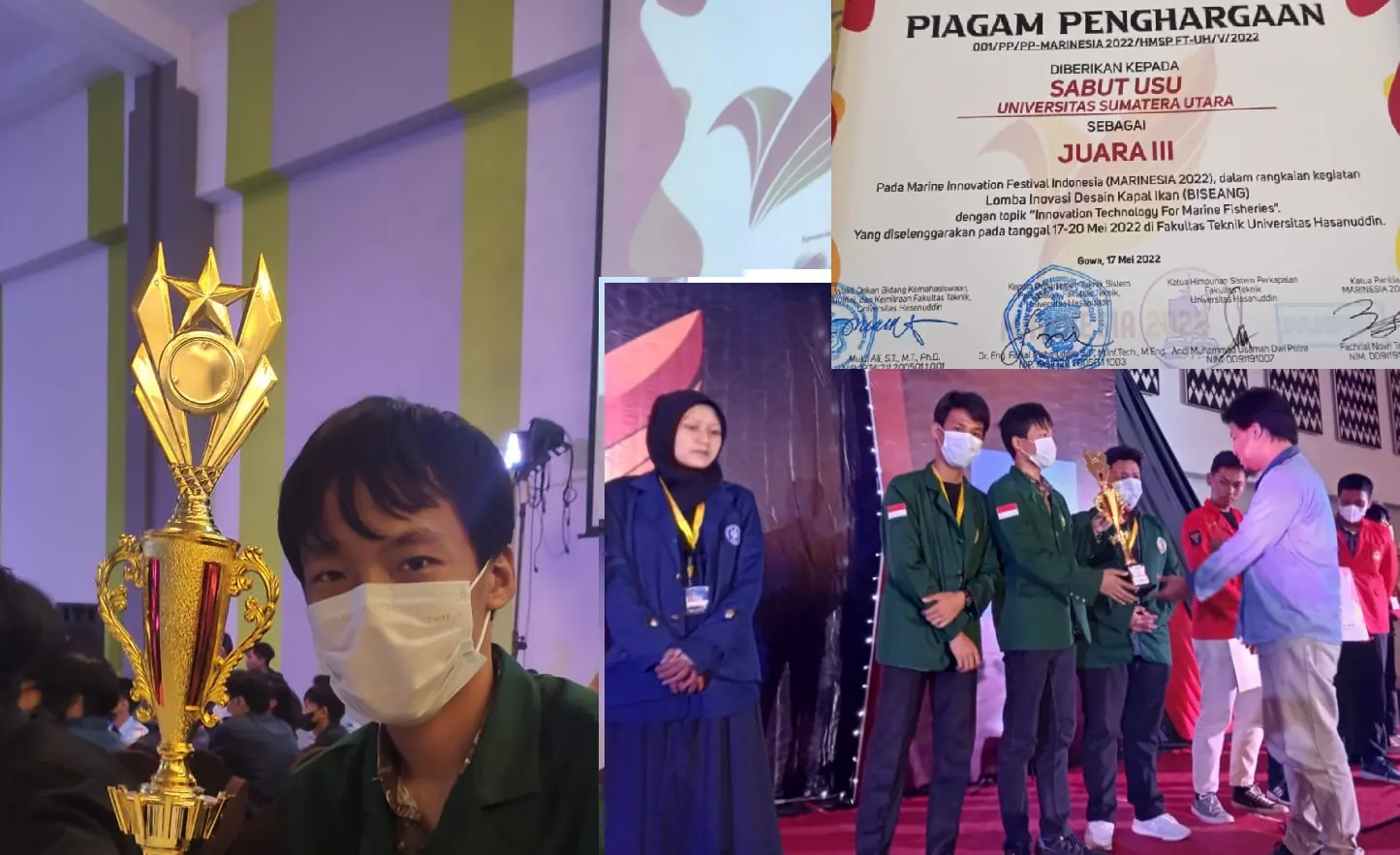 Mahasiswa Departemen Teknik Elektro Raih Juara 3 Lomba Desain Kapal MARINESIA 2022