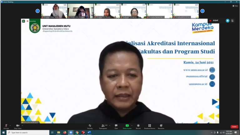 Sosialisasi Akreditasi Internasional untuk Fakultas/SPs dan Program Studi Secara Daring
