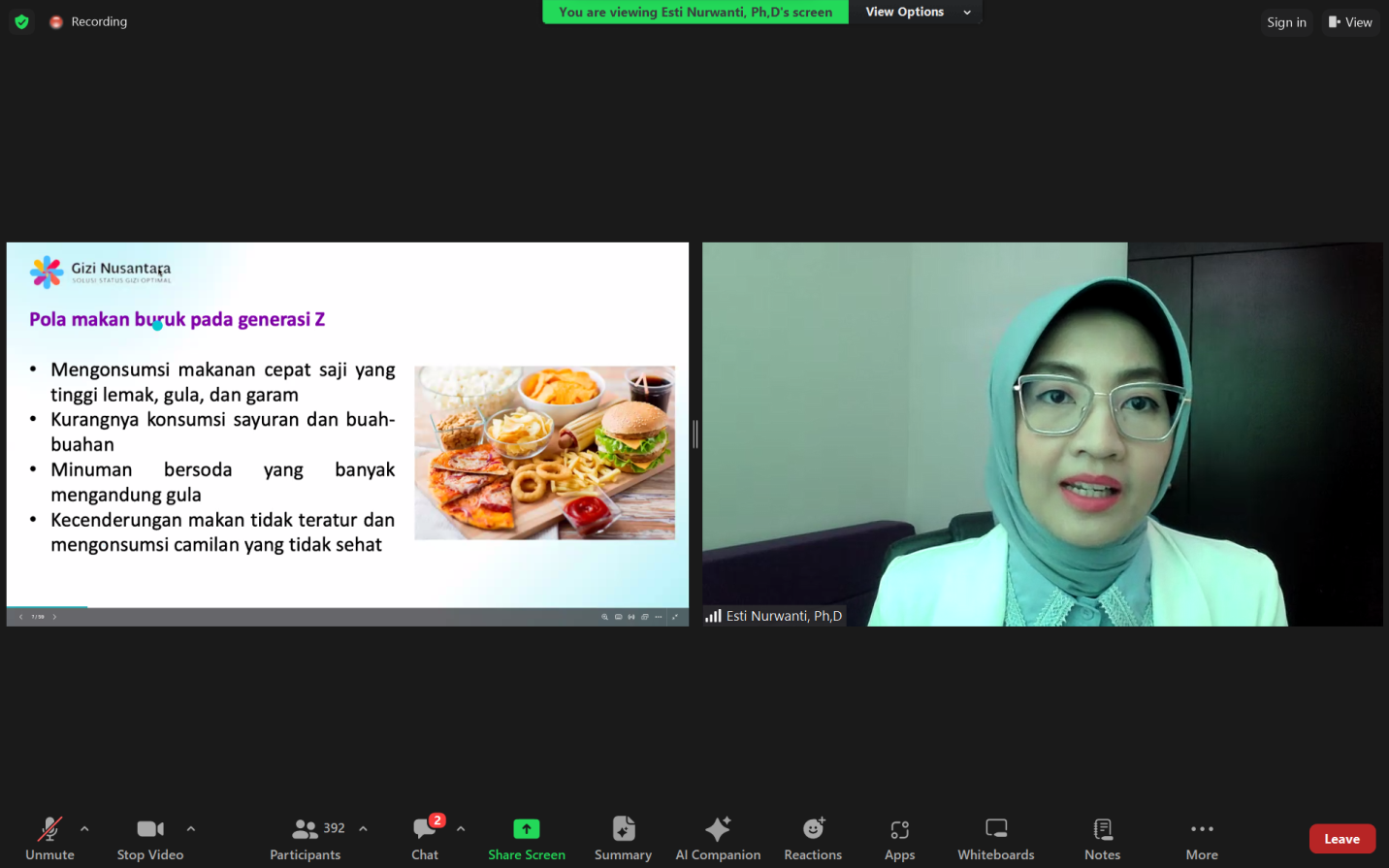 Webinar Nasional: Kesadaran Sarapan di Kalangan Gen Z