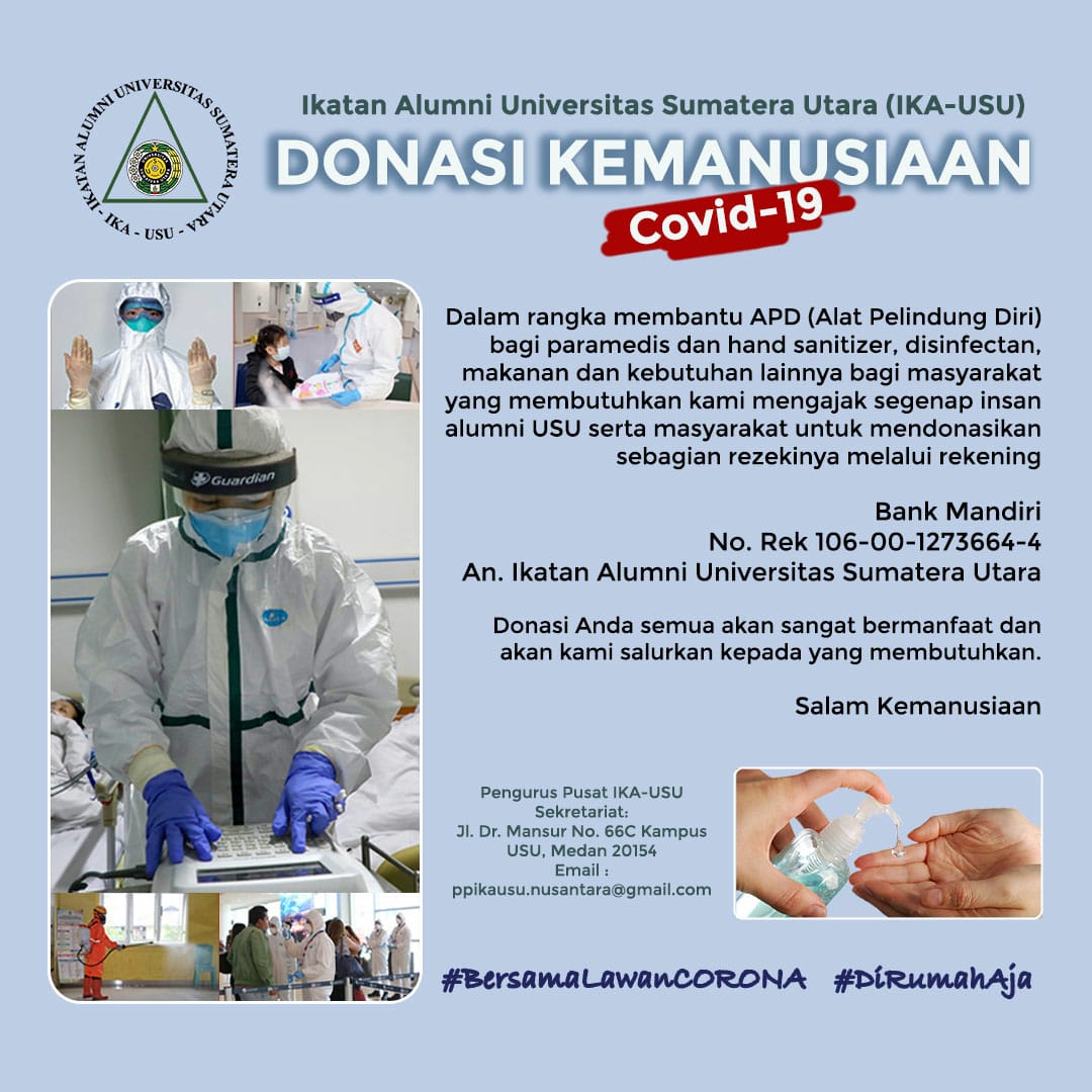 Donasi Kemanusiaan COVID-19 Bersama Ikatan Alumni Universitas Sumatera Utara (IKA-USU)