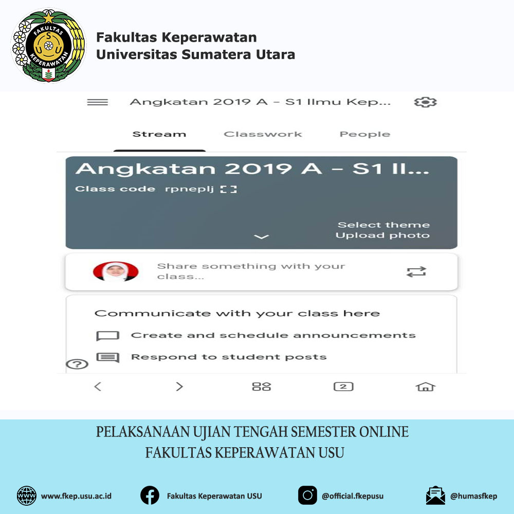 Pelaksanaan Ujian Tengah Semester Secara Online di Fakultas Keperawatan USU