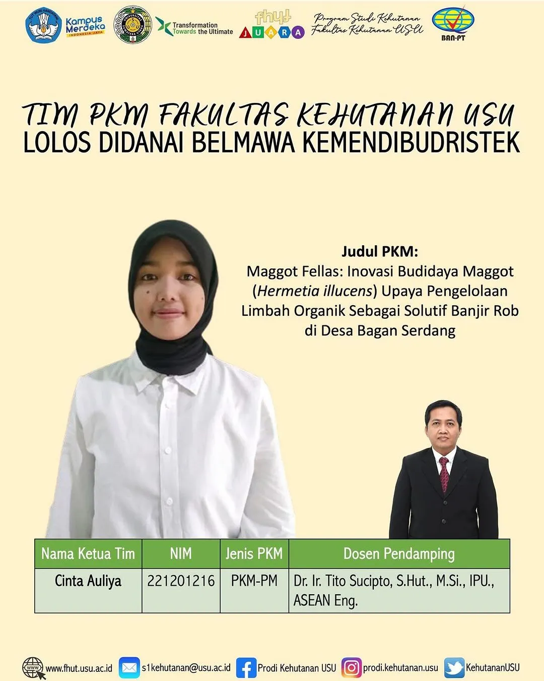 Mengangkat Tema Maggot Yang Inovatif, Tim Pkm Fakultas Kehutanan Usu ...