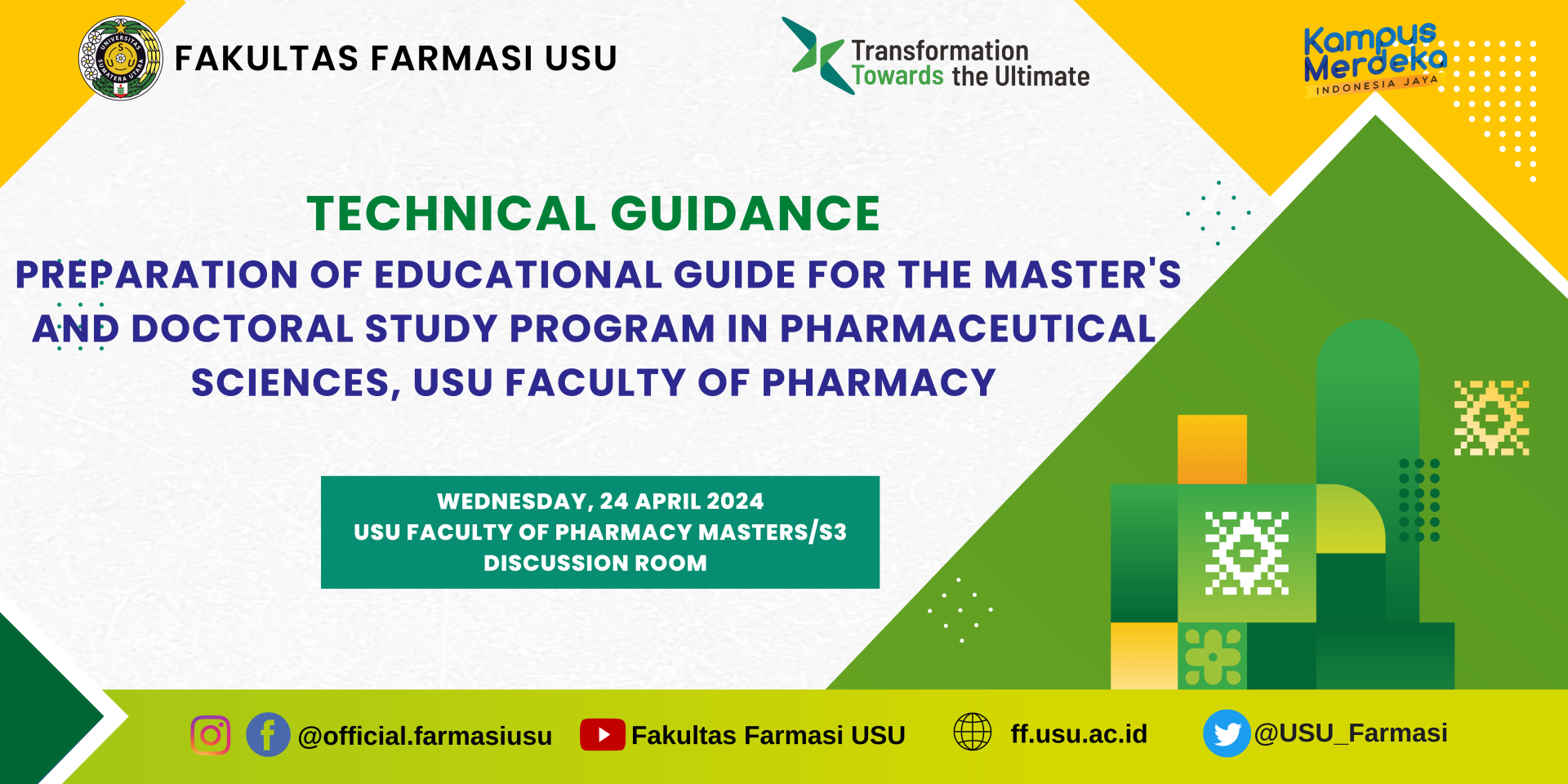 Technical Guidance for Preparing Educational Guides for the Masters & Doctoral Study Program in Pharmaceutical Sciences, USU Faculty of Pharmacy