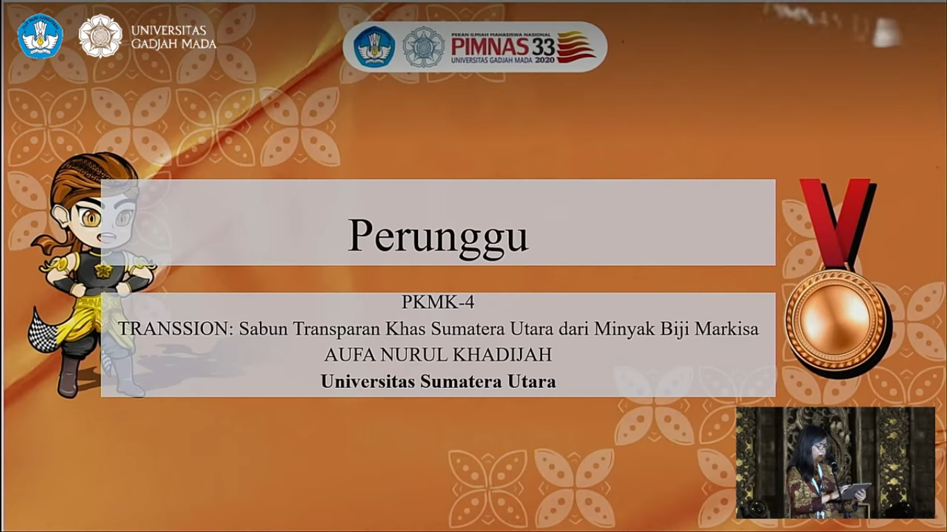 Mahasiswa Teknik Kimia Meraih Medali Setara Perunggu Kategori Presentasi PKMK pada PIMNAS ke-33