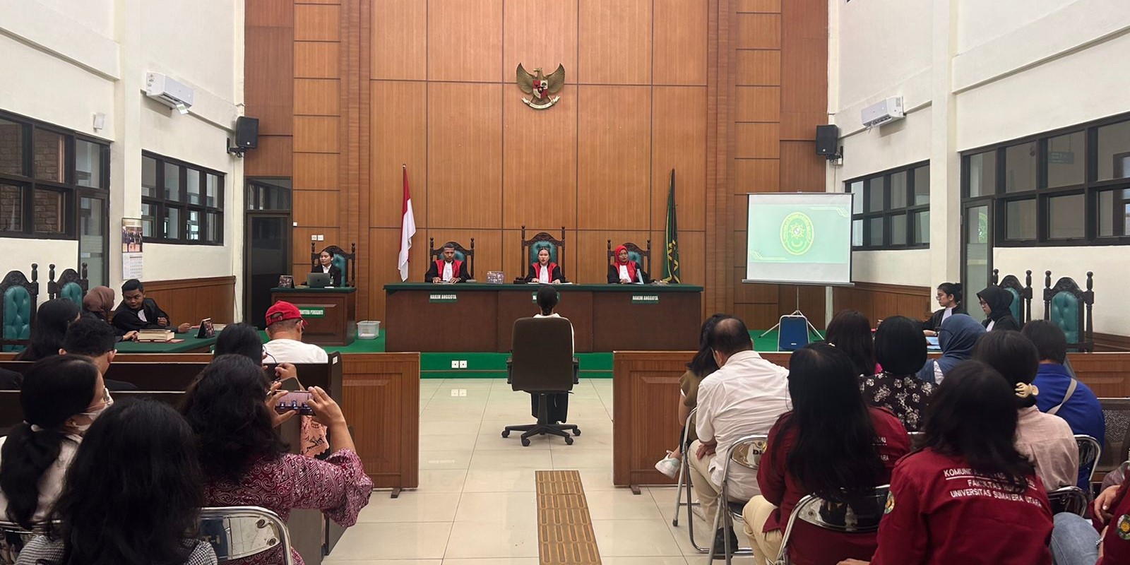 Tim Delegasi FH USU NMCC Piala Frans Seda Tahun 2024 gelar GR dan Simulasi Persidangan di Gedung Pengadilan Militer Tinggi I Medan