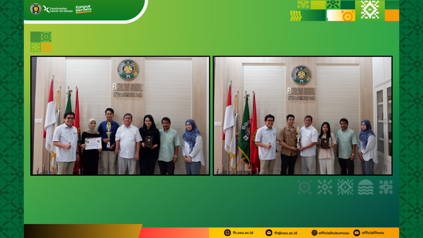 Two USU Faculty of Law Student Delegation Teams Take First and Second Place in Asahan Law Fair 2024 Batch II National Debate Competition