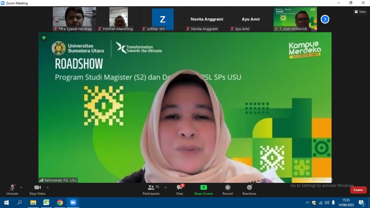 ROADSHOW Study Program Master and Doctoral of Natural Resources and Environmental Management (PSL) SPs USU