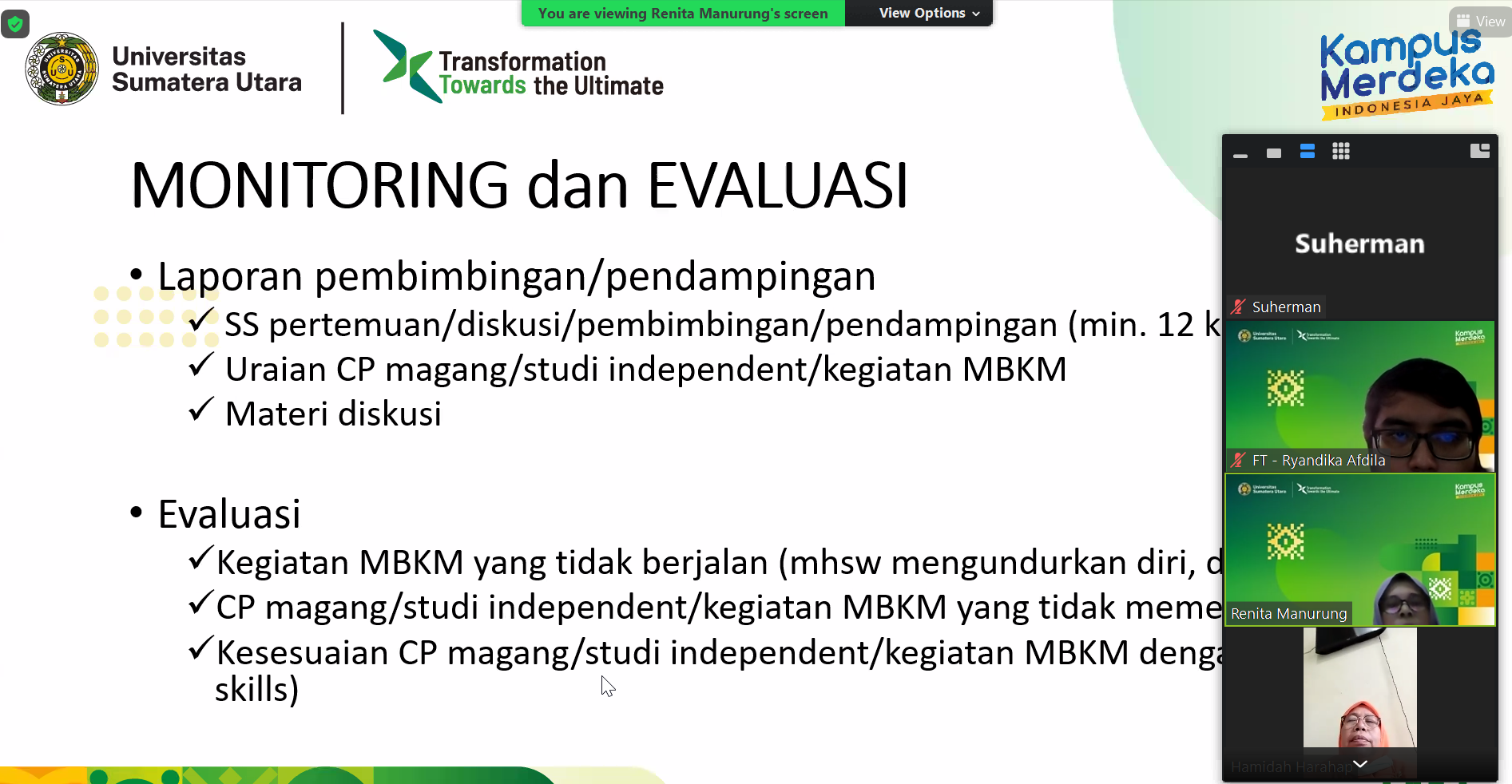 MBKM Monitoring and Evaluation Supervising