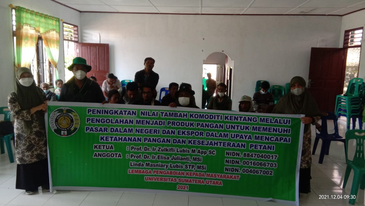 USU Lecturer Community Service Team Increasing the Added Value of Potato Commodities in Pollung Sub-district