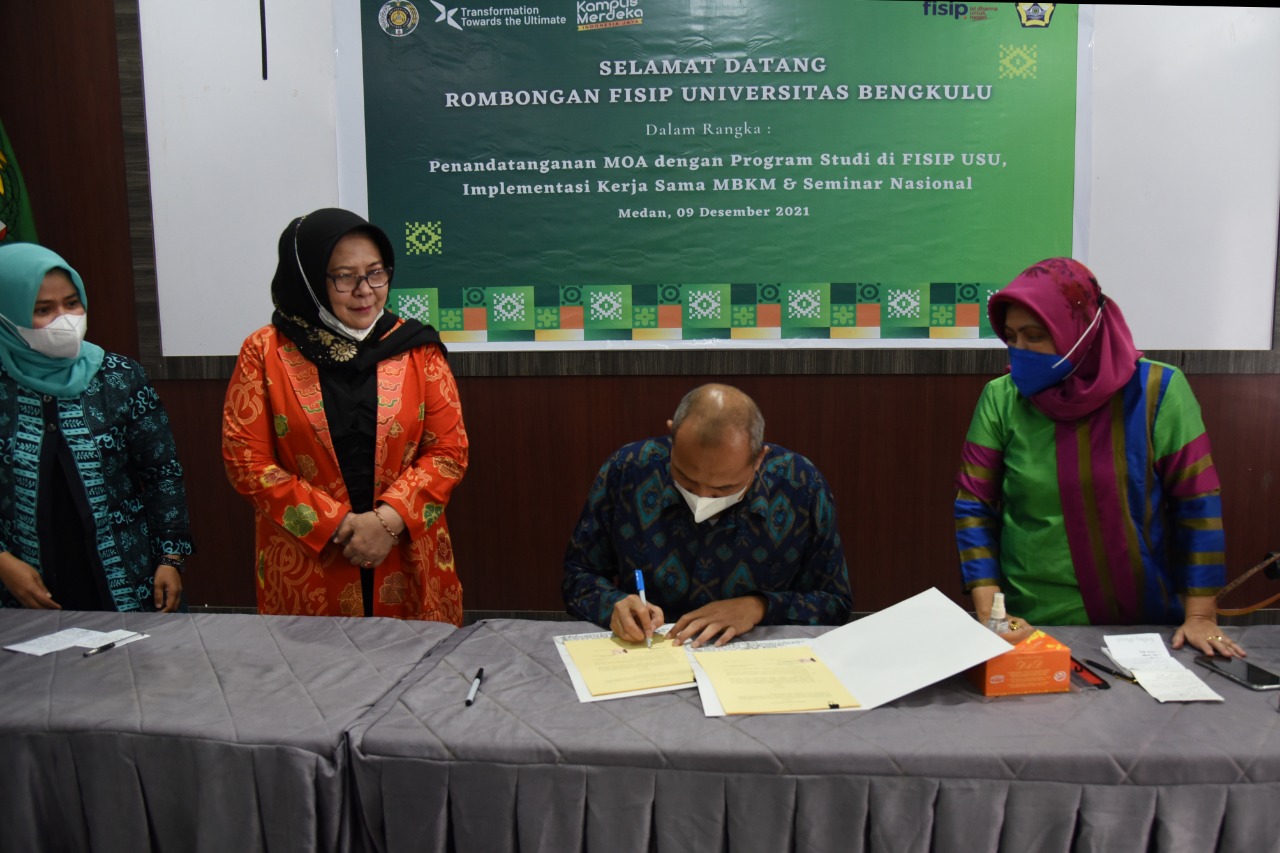 Supporting IKU, FISIP USU MoA with Universitas Bengkulu for MBKM Implementation