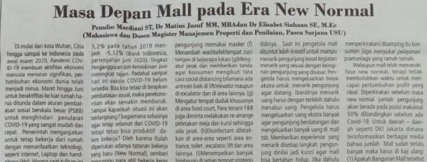 The Future of Malls in the New Normal Era