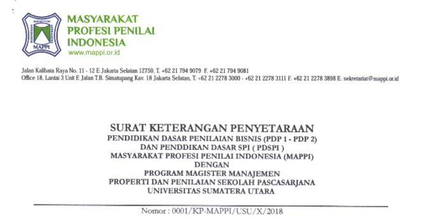 Certification of PDP 1 and 2 and PDSPI for Property and Business Valuation for MMPP SPS USU Students