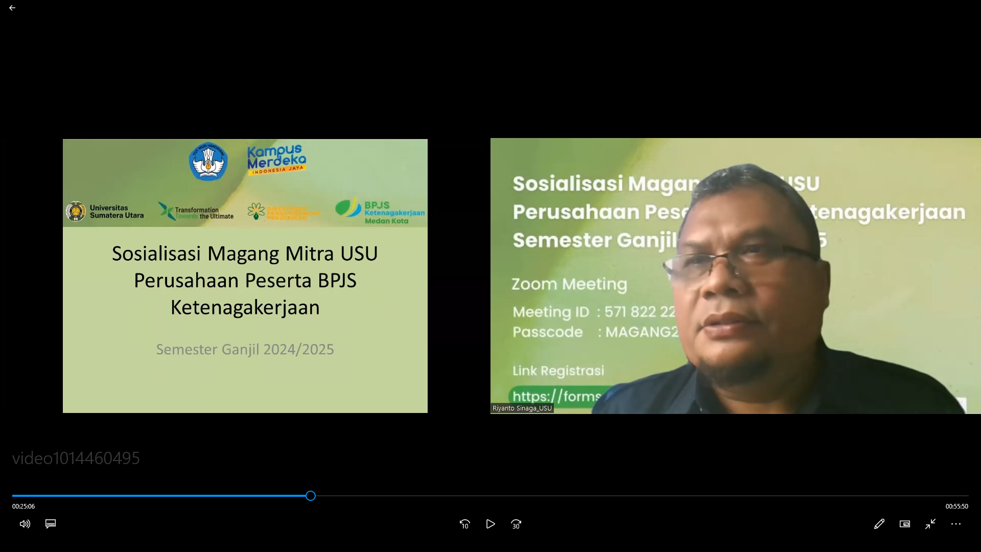 Socialization of USU MBKM Internship with BPJS Employment