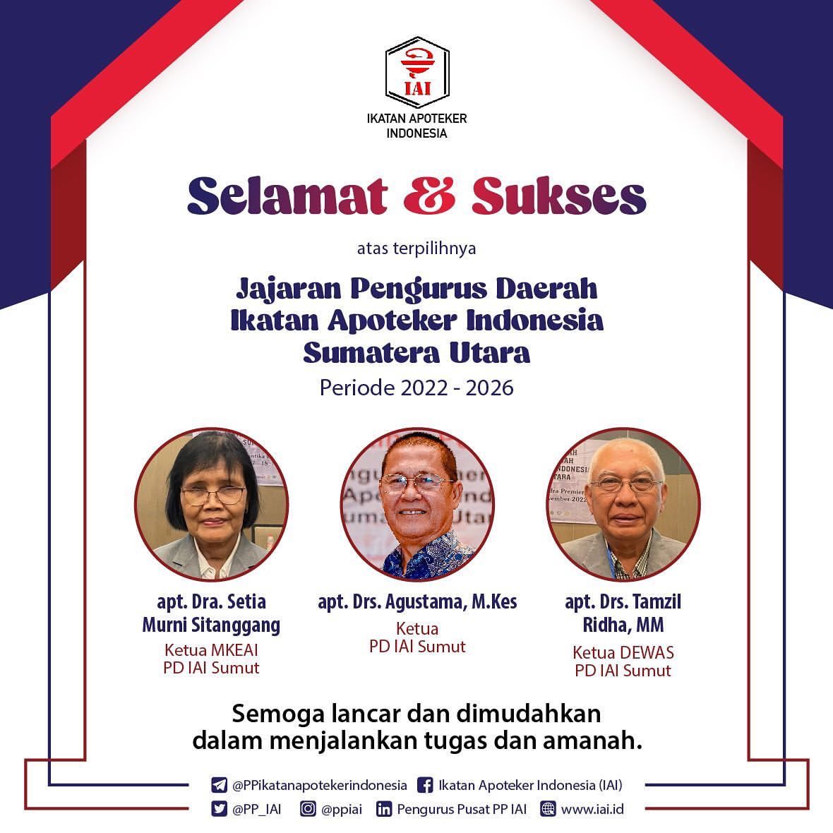 Regional Board of the Indonesian Pharmacists Association of North Sumatra Period 2022–2026