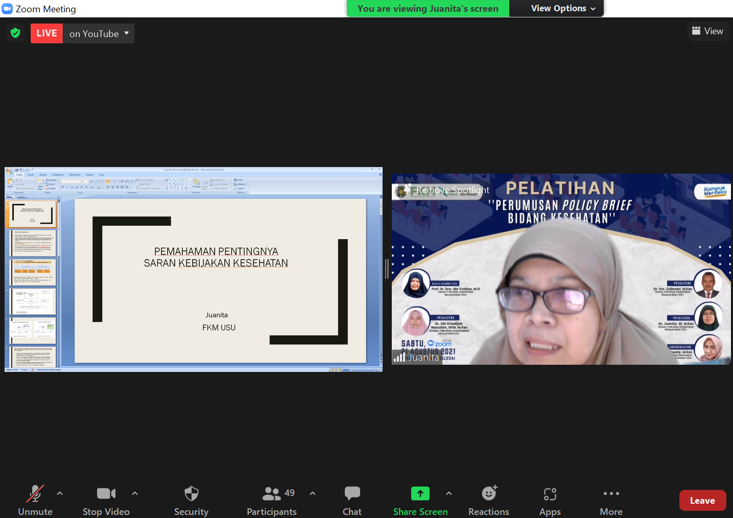 Pelatihan Perumusan Policy Brief Bidang Kesehatan
