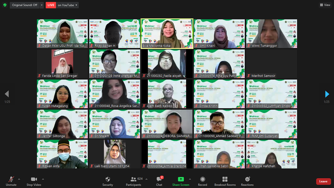 Webinar dalam rangka Dies Natalis FKM USU ke-28
