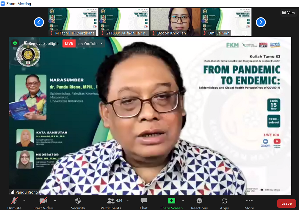 Kuliah Tamu “From Pandemic to Endemic: Epidemiology and Global Health Perspectives of COVID-19”