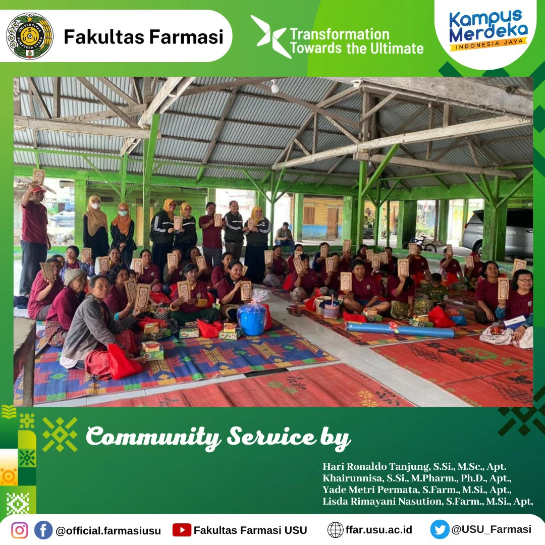 USU Pharmacy Lecturers Educate the Gajah Village Residents in Making Teabags from Coffee Skins