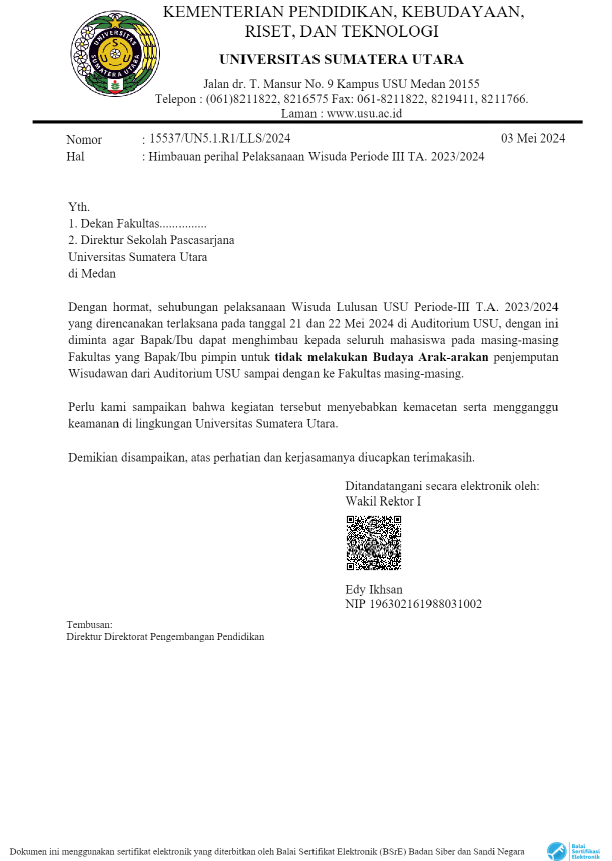 Himbauan Perihal Pelaksanaan Wisuda Periode III TA. 2023/2024