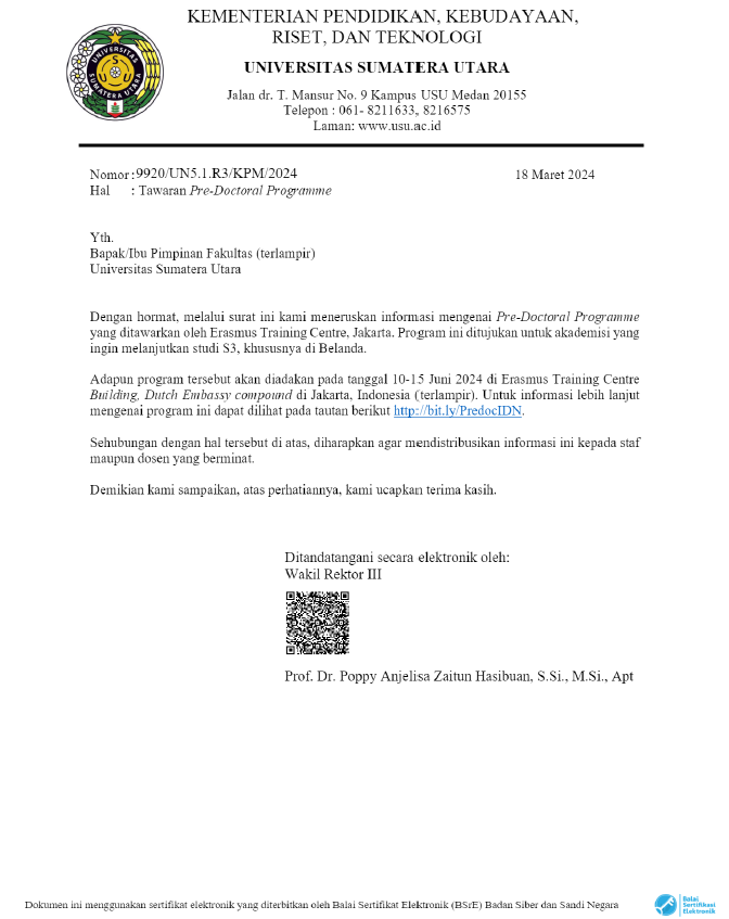 Pre-Doctoral Programme Offer