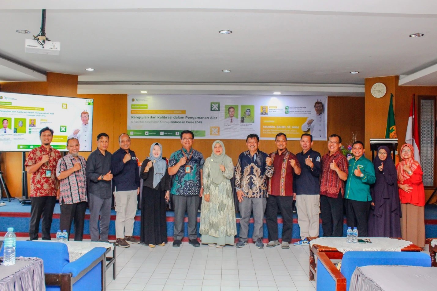 FMIPA USU Together with BPAFK Held a Public Lecture “Testing and Calibration in Securing Health Equipment & Facilities Towards Golden Indonesia 2045”