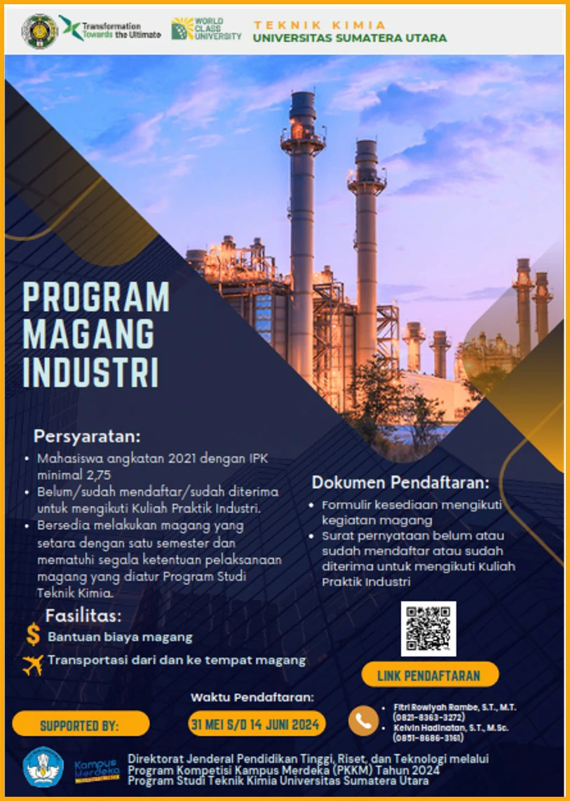 Program Magang Industri untuk Mahasiswa S1 Teknik Kimia