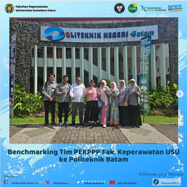 Benchmarking Team of Monitoring and Evaluation of Public Service Delivery (PEKPPP) Faculty of Nursing USU to Polytechnic of Batam