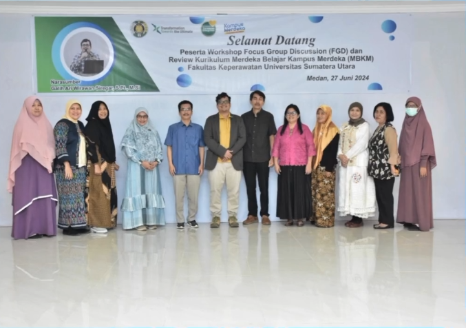 The Faculty of Nursing, Universitas Sumatera Utara (USU) organized a Focus Group Discussion (FGD) Workshop and Review of the Independent Learning Campus (MBKM) Curriculum