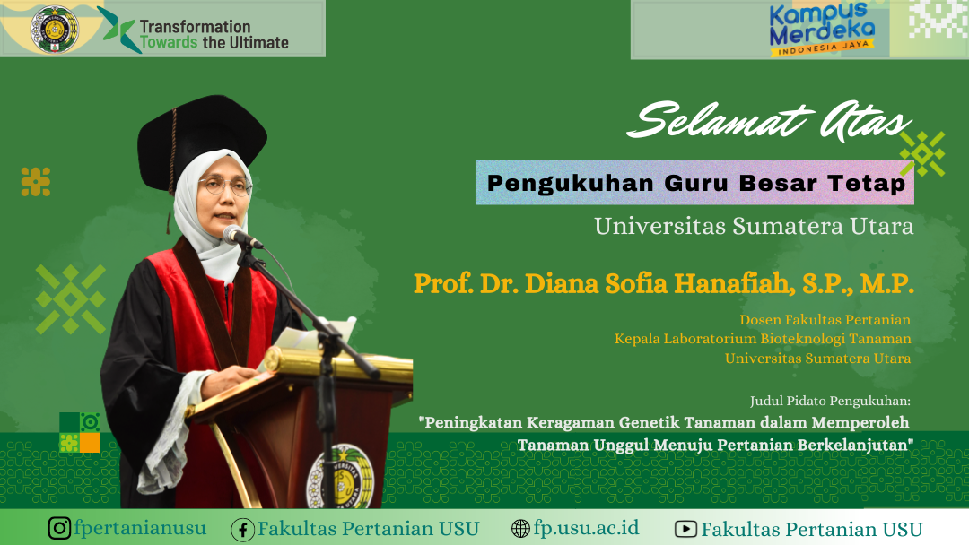 Inauguration of Faculty of Agriculture Lecturer as a Permanent Professor at Universitas Sumatera Utara