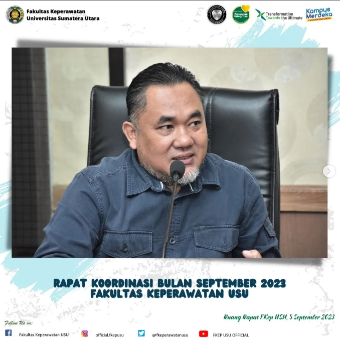 Leadership Coordination Meeting of the Faculty of Nursing, Universitas Sumatera Utara in September 2023