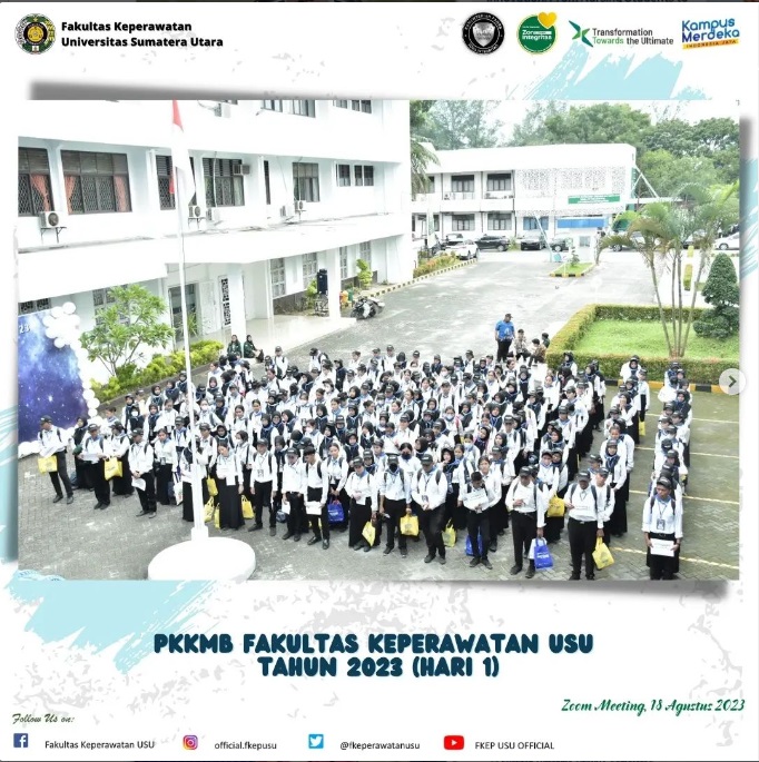 Introduction to Campus Life for New Students (PKKMB) Faculty of Nursing, Universitas Sumatera Utara Year 2023 (Day 1)