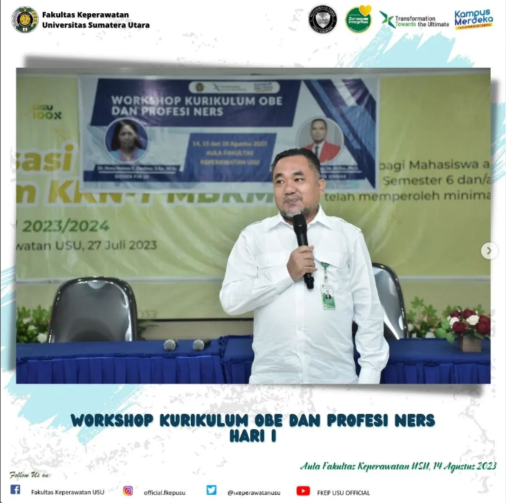Workshop on OBE Curriculum and Professional Nursing Program at the Faculty of Nursing Universitas Sumatera Utara in 2023