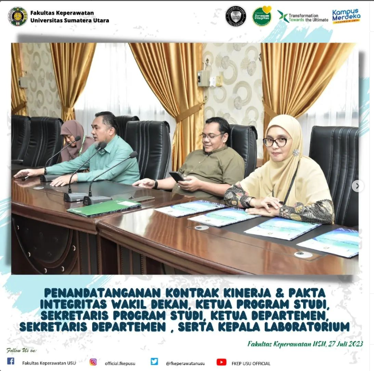 Signing of Performance Contracts and Integrity Pacts at the Faculty of Nursing, Universitas Sumatera Utara