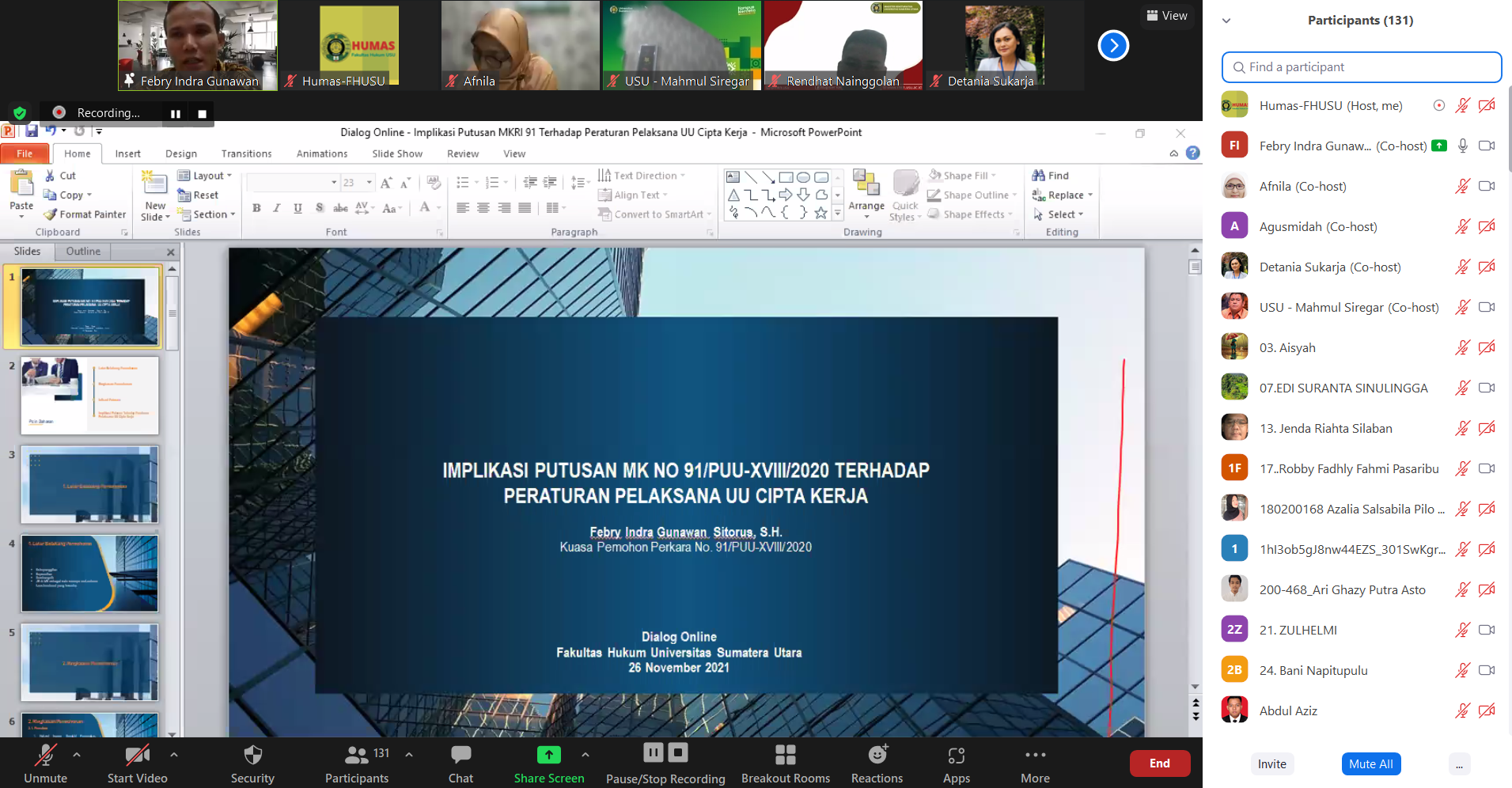 Online Dialogue: Implications of Constitutional Court Decision No.91/PUU-XVIII/2020 on the implementing regulations of the Job Creation Law