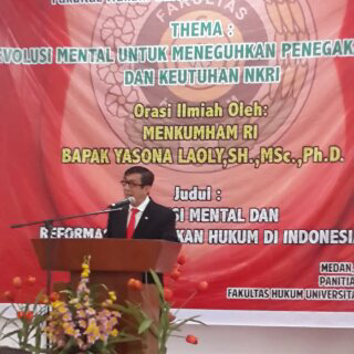 SCIENTIFIC ORATION BY THE MINISTER OF LAW AND HUMAN RIGHTS OF THE REPUBLIC OF INDONESIA, IN COMMEMORATION OF THE 63RD DIES NATALIS OF THE FACULTY OF LAW, USU