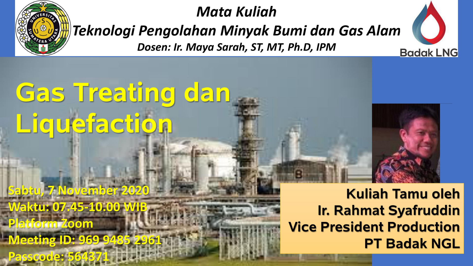 Guest Lecture "Gas Treating and Liquefaction"