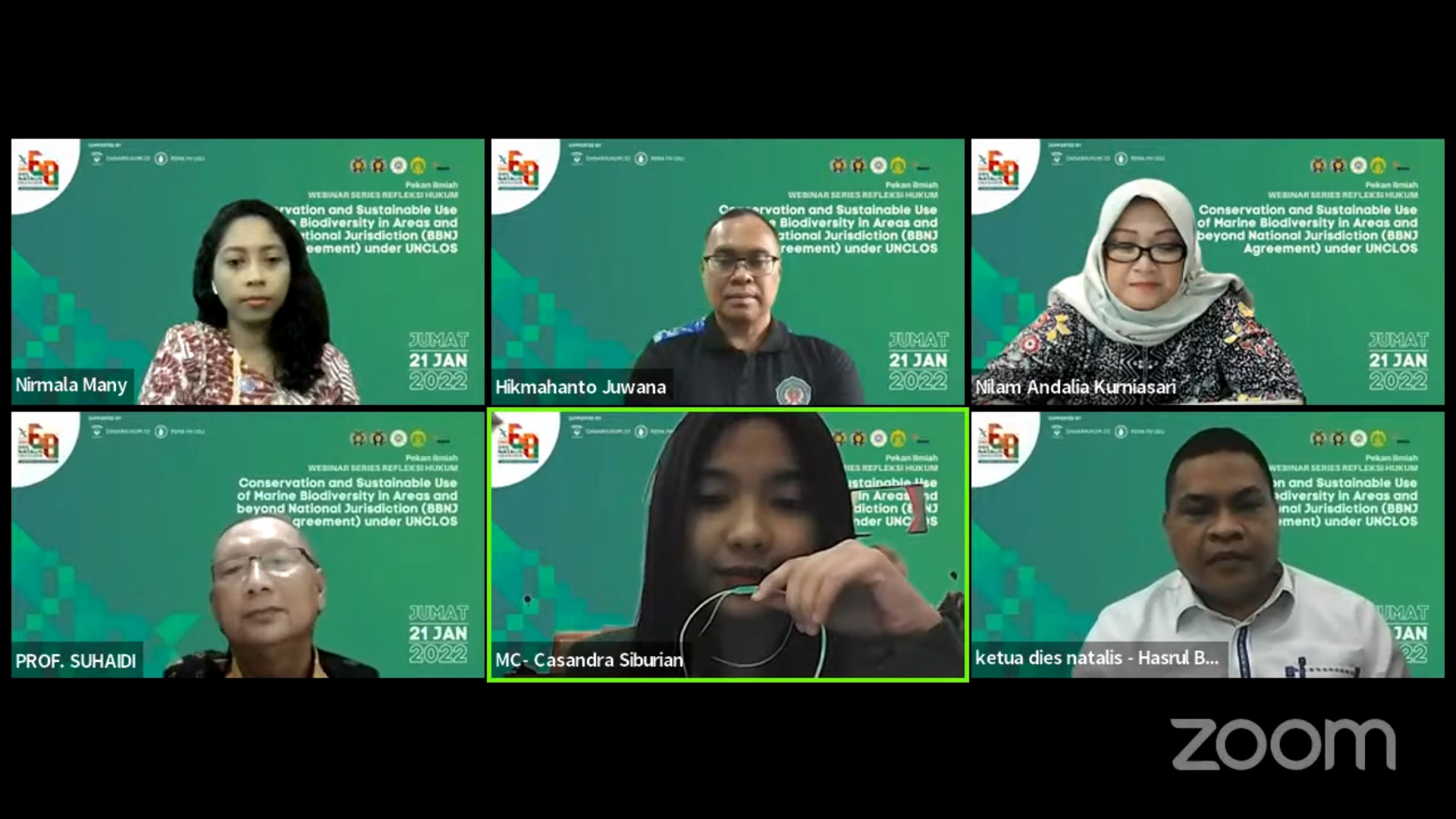 Pekan Ilmiah Webinar Refleksi Hukum Series-6: “Conservation and Sustainable Use of Marine Biodiveristy in Areas and beyond National Jurisdiction (BBNJ Agreement) under UNCLOS”