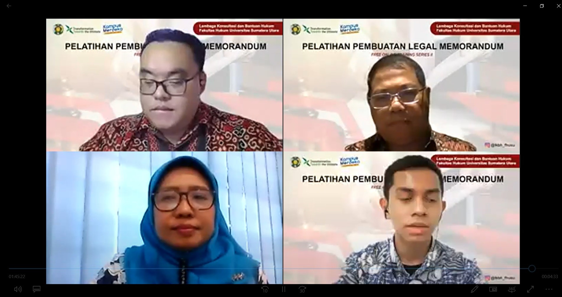 Webinar Series LKBH FH USU hari ke-2: “Pelatihan Pembuatan Legal Memorandum”