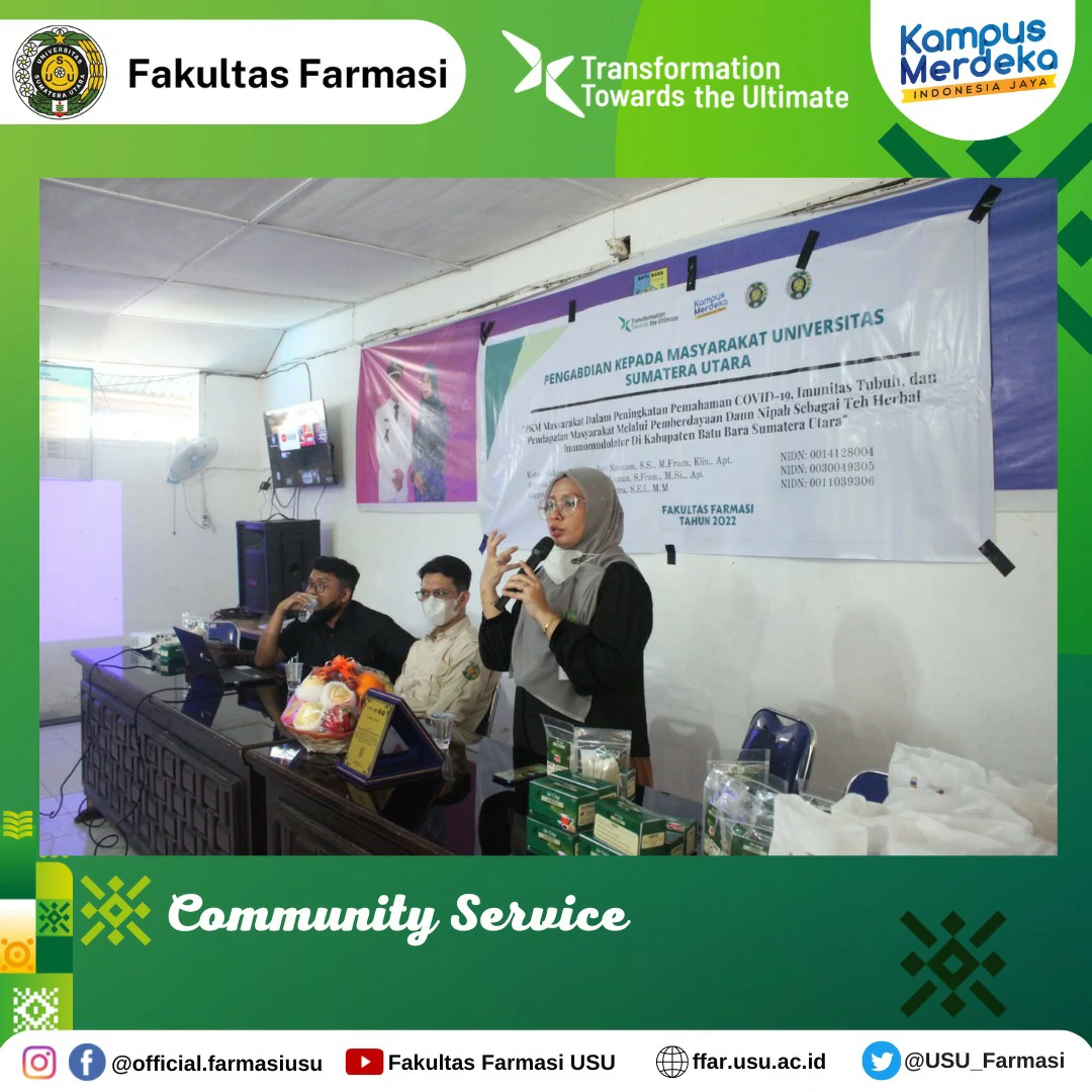 Dosen Farmasi USU Edukasi Warga Desa Cara Membuat Teh Herbal