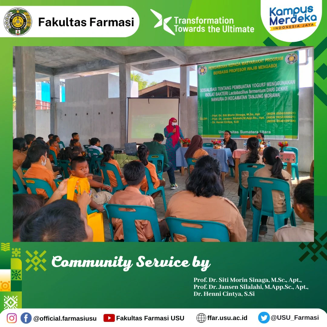 Dosen Farmasi USU Lakukan Sosialisasi Pembuatan Yogurt di Yayasan Pendidikan Pauly Mandiri