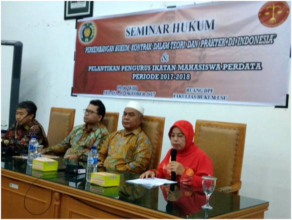 DEPARTEMEN HUKUM KEPERDATAAN FH-USU SELENGGARAKAN SEMINAR HUKUM DENGAN TEMA “PERKEMBANGAN HUKUM KONTRAK DALAM TEORI DAN PRAKTEK”