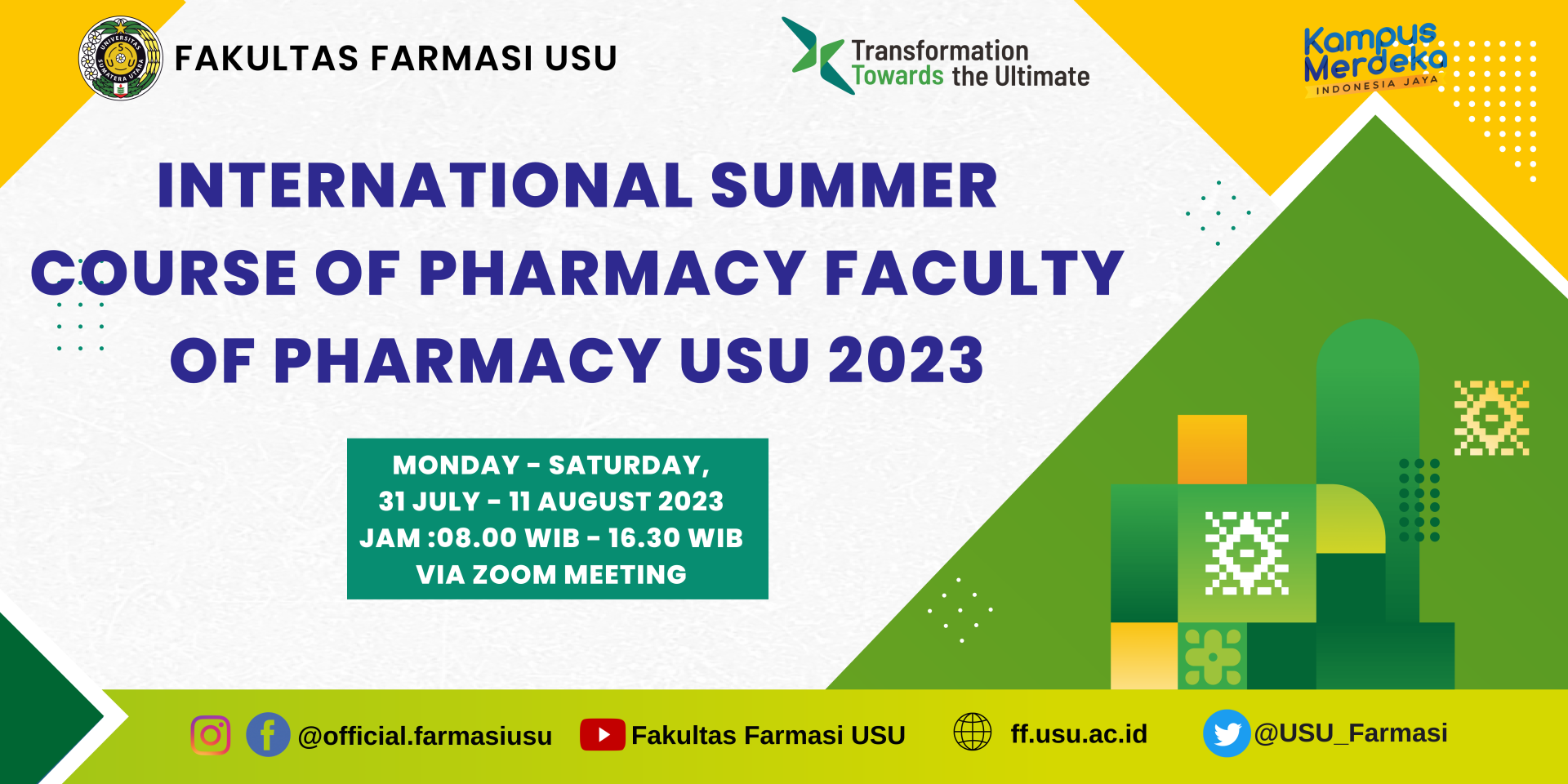 International Summer Course of Pharmacy Faculty of Pharmacy USU 2023