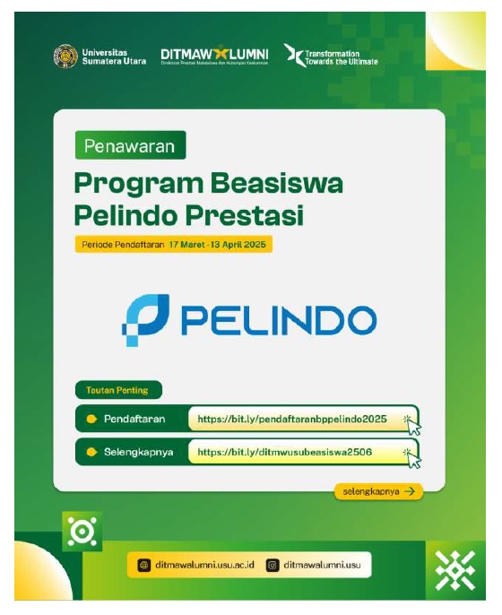 Offer for Pelindo Prestasi Scholarship in 2025