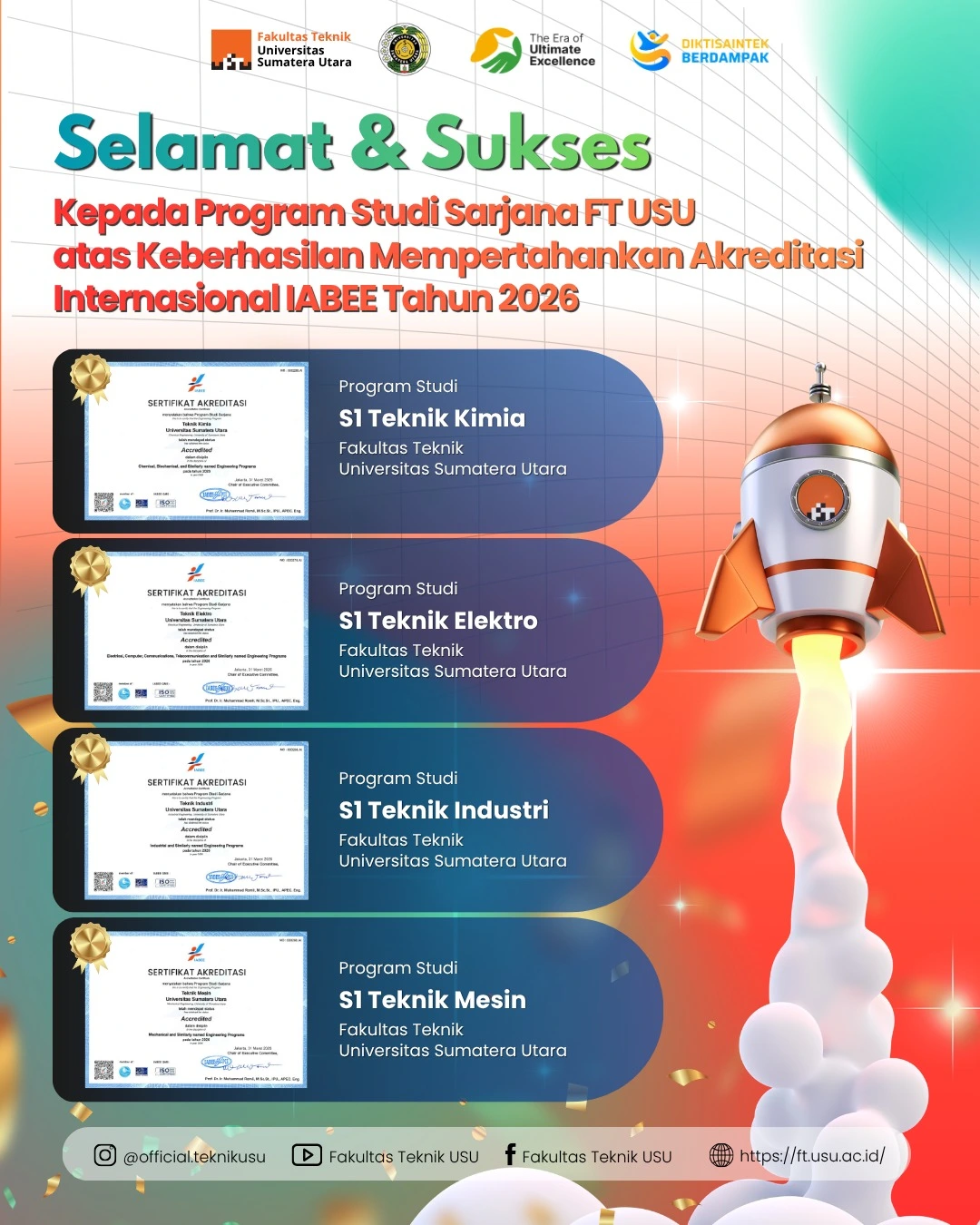Selamat & Sukses Kepada Program Studi Sarjana Ft Usu Atas Keberhasilan ...