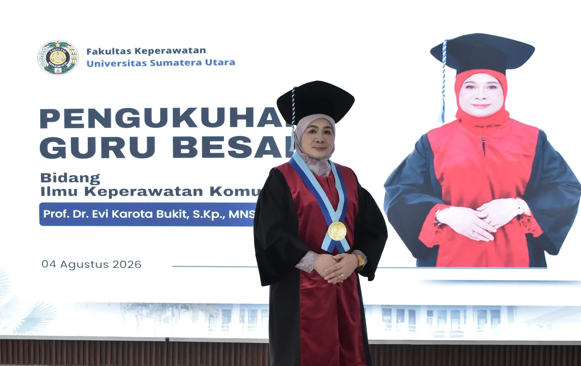 Prof. Dr. Evi Karota Bukit Dikukuhkan sebagai Guru Besar Bidang Ilmu Keperawatan Komunitas Fakultas Keperawatan USU, Perkuat Transformasi Keperawatan Berbasis Budaya