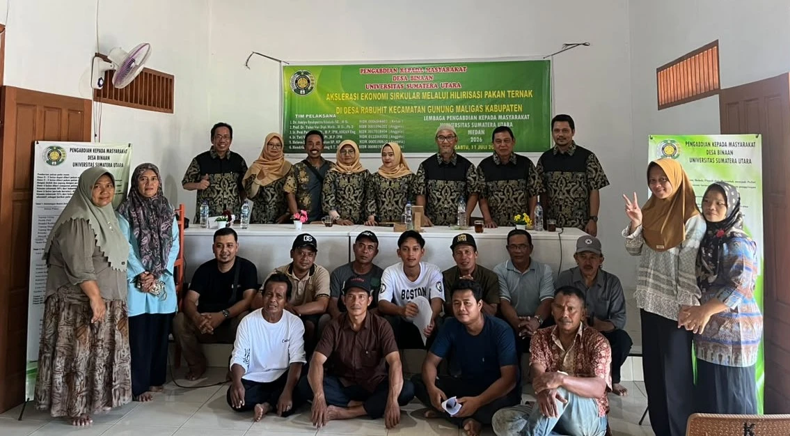 Dosen USU Gelar Pelatihan Produksi Pakan Pelet dan Pupuk Granul di Kabupaten Simalungun