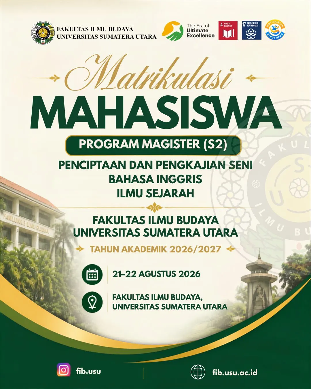 FIB USU Gelar Matrikulasi Perdana Bagi Mahasiswa Magister Ilmu Sejarah