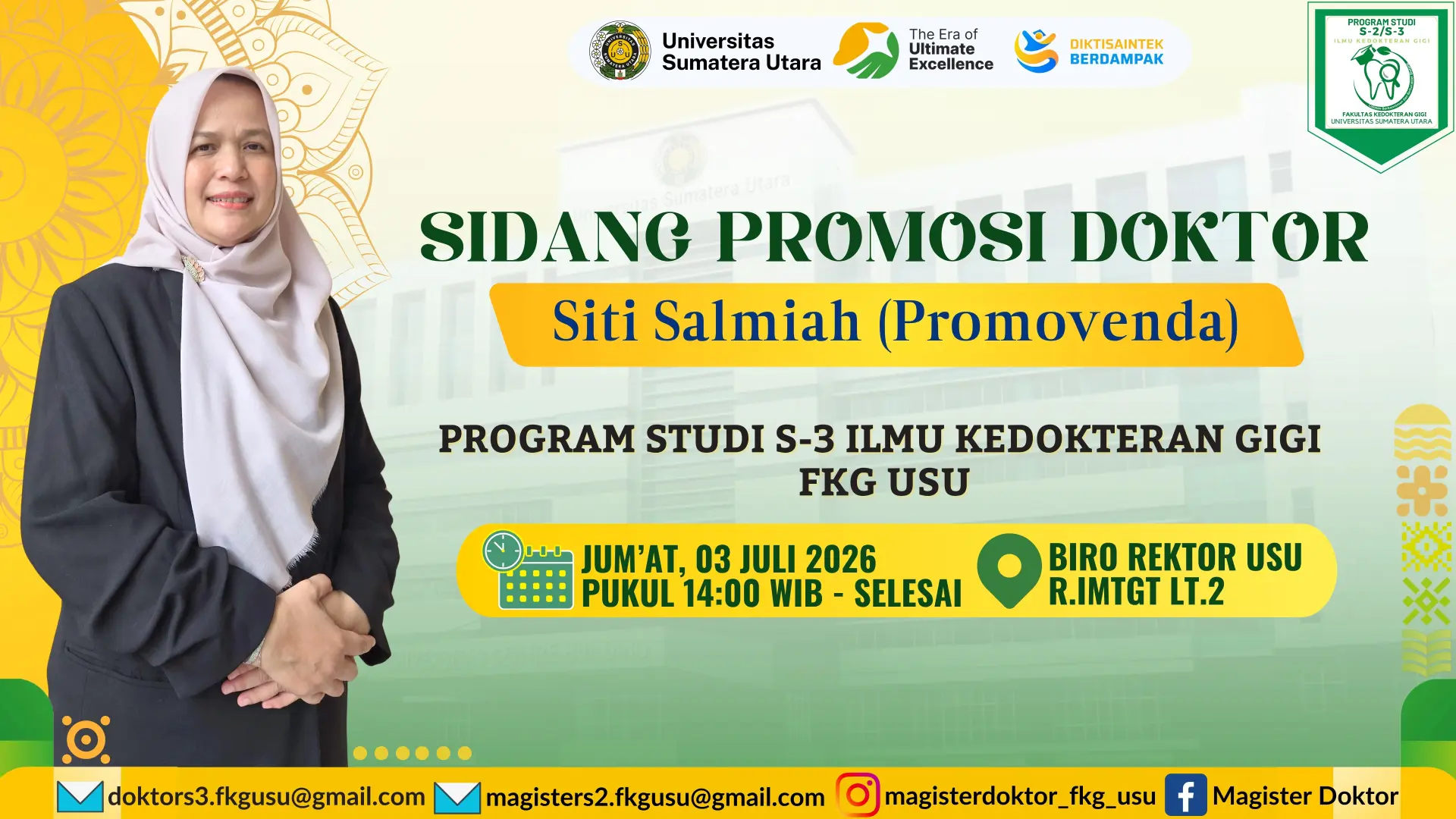 Sidang Promosi Doktor a.n Siti Salmiah